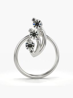 Valanova - Hallmarked 14K White Gold and Certified Lab Grown Diamond 0.06cts Nose Ring (M)