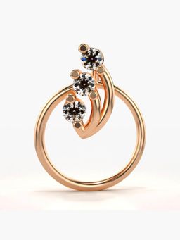 Valanova - Hallmarked 18K Rose Gold and Certified Lab Grown Diamond 0.06cts Nose Ring (M)