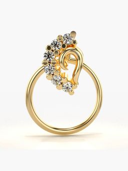 Valanova - Hallmarked 18K Yellow Gold and Certified Lab Grown Diamond 0.04cts Nose Ring (M)