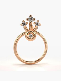 Valanova - Hallmarked 18K Rose Gold and Certified Lab Grown Diamond 0.03cts Nose Ring (M)