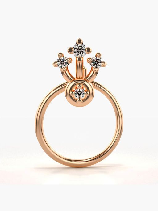 Valanova Hallmarked 18K Rose Gold and Certified Lab Grown Diamond 0.03cts Nose Ring (M)