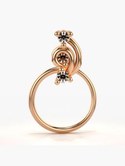 Valanova - Hallmarked 14K Rose Gold and Certified Lab Grown Diamond 0.04cts Nose Ring (M)