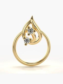 Valanova - Hallmarked 14K Yellow Gold and Certified Lab Grown Diamond 0.02cts Nose Ring (M)