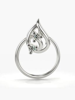 Valanova - Hallmarked 14K White Gold and Certified Lab Grown Diamond 0.02cts Nose Ring (M)