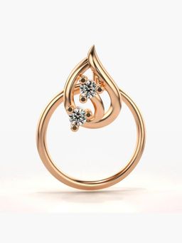 Valanova - Hallmarked 18K Rose Gold and Certified Lab Grown Diamond 0.02cts Nose Ring (M)