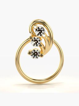 Valanova - Hallmarked 14K Yellow Gold and Certified Lab Grown Diamond 0.06cts Nose Ring (M)