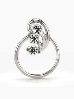 Valanova - Hallmarked 14K White Gold and Certified Lab Grown Diamond 0.06cts Nose Ring (M)