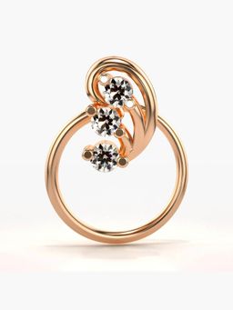 Valanova - Hallmarked 18K Rose Gold and Certified Lab Grown Diamond 0.06cts Nose Ring (M)
