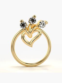 Valanova - Hallmarked 18K Yellow Gold and Certified Lab Grown Diamond 0.04cts Nose Ring (M)