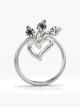 Valanova - Hallmarked 14K White Gold and Certified Lab Grown Diamond 0.04cts Nose Ring (M)