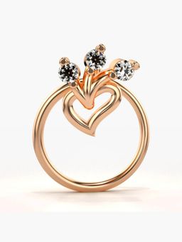 Valanova - Hallmarked 14K Rose Gold and Certified Lab Grown Diamond 0.04cts Nose Ring (M)