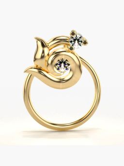 Valanova - Hallmarked 14K Yellow Gold and Certified Lab Grown Diamond 0.04cts Nose Ring (M)