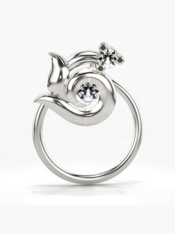 Valanova - Hallmarked 18K White Gold and Certified Lab Grown Diamond 0.04cts Nose Ring (M)