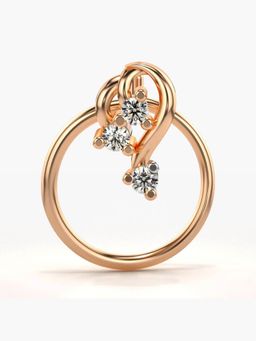 Valanova - Hallmarked 18K Rose Gold and Certified Lab Grown Diamond 0.03cts Nose Ring (M)