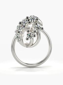 Valanova - Hallmarked 18K White Gold and Certified Lab Grown Diamond 0.07cts Nose Ring (M)