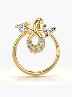 Valanova - Hallmarked 14K Yellow Gold and Certified Lab Grown Diamond 0.05cts Nose Ring (M)