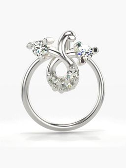 Valanova - Hallmarked 18K White Gold and Certified Lab Grown Diamond 0.05cts Nose Ring (M)