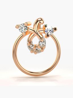 Valanova - Hallmarked 18K Rose Gold and Certified Lab Grown Diamond 0.05cts Nose Ring (M)