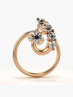 Valanova - Hallmarked 14K Rose Gold and Certified Lab Grown Diamond 0.06cts Nose Ring (M)
