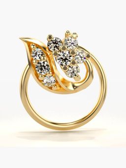 Valanova - Hallmarked 14K Yellow Gold and Certified Lab Grown Diamond 0.07cts Nose Ring (M)