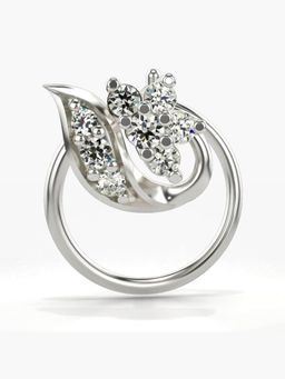 Valanova - Hallmarked 18K White Gold and Certified Lab Grown Diamond 0.07cts Nose Ring (M)