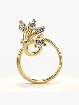 Valanova - Hallmarked 14K Yellow Gold and Certified Lab Grown Diamond 0.04cts Nose Ring (M)