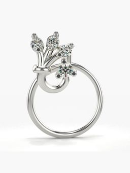 Valanova - Hallmarked 14K White Gold and Certified Lab Grown Diamond 0.04cts Nose Ring (M)