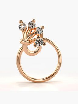 Valanova - Hallmarked 14K Rose Gold and Certified Lab Grown Diamond 0.04cts Nose Ring (M)