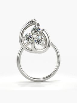 Valanova - Hallmarked 14K White Gold and Certified Lab Grown Diamond 0.06cts Nose Ring (M)