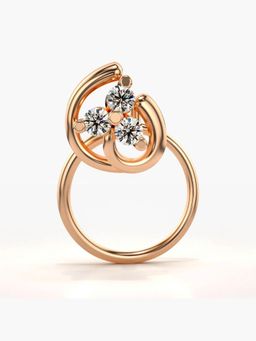 Valanova - Hallmarked 18K Rose Gold and Certified Lab Grown Diamond 0.06cts Nose Ring (M)