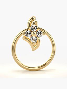 Valanova - Hallmarked 18K Yellow Gold and Certified Lab Grown Diamond 0.04cts Nose Ring (M)