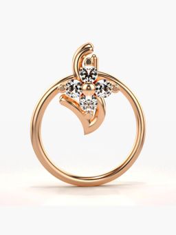 Valanova - Hallmarked 18K Rose Gold and Certified Lab Grown Diamond 0.04cts Nose Ring (M)
