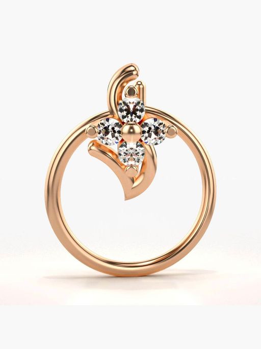 Valanova Hallmarked 18K Rose Gold and Certified Lab Grown Diamond 0.04cts Nose Ring (M)