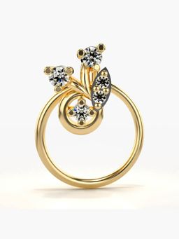 Valanova - Hallmarked 14K Yellow Gold and Certified Lab Grown Diamond 0.05cts Nose Ring (M)