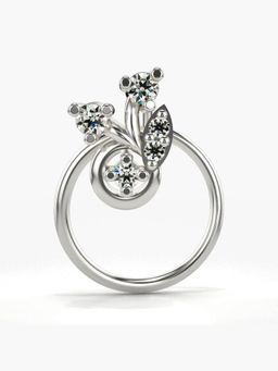 Valanova - Hallmarked 18K White Gold and Certified Lab Grown Diamond 0.05cts Nose Ring (M)