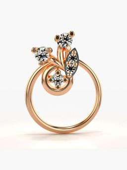 Valanova - Hallmarked 18K Rose Gold and Certified Lab Grown Diamond 0.05cts Nose Ring (M)