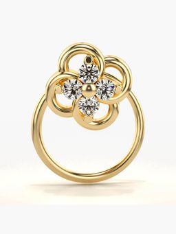 Valanova - Hallmarked 18K Yellow Gold and Certified Lab Grown Diamond 0.06cts Nose Ring (M)