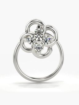 Valanova - Hallmarked 18K White Gold and Certified Lab Grown Diamond 0.06cts Nose Ring (M)