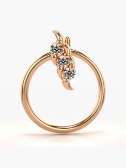 Valanova - Hallmarked 18K Rose Gold and Certified Lab Grown Diamond 0.02cts Nose Ring (M)