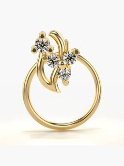 Valanova - Hallmarked 14K Yellow Gold and Certified Lab Grown Diamond 0.05cts Nose Ring (M)