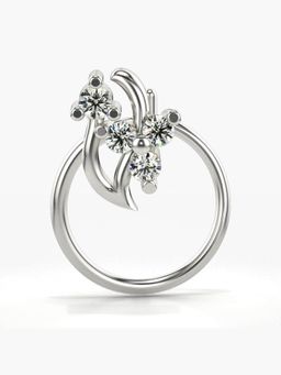 Valanova - Hallmarked 18K White Gold and Certified Lab Grown Diamond 0.05cts Nose Ring (M)