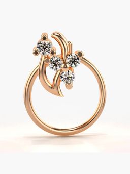 Valanova - Hallmarked 14K Rose Gold and Certified Lab Grown Diamond 0.05cts Nose Ring (M)