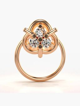 Valanova - Hallmarked 14K Rose Gold and Certified Lab Grown Diamond 0.06cts Nose Ring (M)