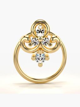 Valanova - Hallmarked 18K Yellow Gold and Certified Lab Grown Diamond 0.05cts Nose Ring (M)