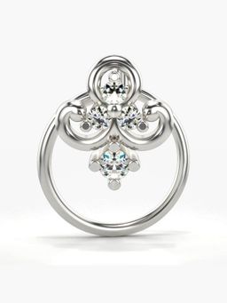 Valanova - Hallmarked 18K White Gold and Certified Lab Grown Diamond 0.05cts Nose Ring (M)