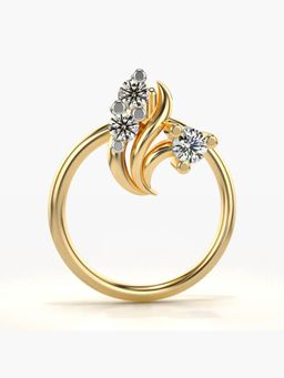 Valanova - Hallmarked 18K Yellow Gold and Certified Lab Grown Diamond 0.03cts Nose Ring (M)