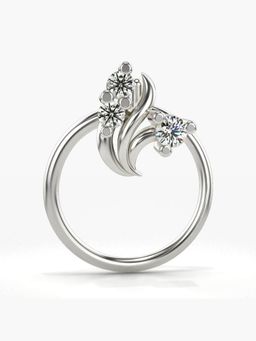 Valanova - Hallmarked 14K White Gold and Certified Lab Grown Diamond 0.03cts Nose Ring (M)