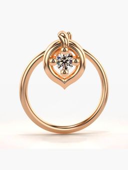 Valanova - Hallmarked 18K Rose Gold and Certified Lab Grown Diamond 0.02cts Nose Ring (M)