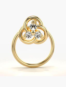 Valanova - Hallmarked 14K Yellow Gold and Certified Lab Grown Diamond 0.04cts Nose Ring (M)