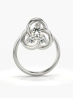 Valanova - Hallmarked 18K White Gold and Certified Lab Grown Diamond 0.04cts Nose Ring (M)